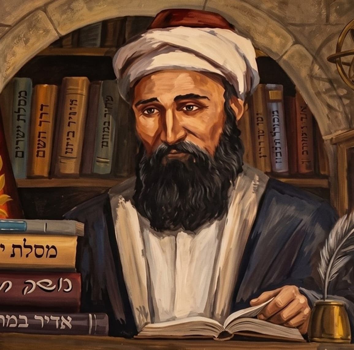 דיוקן מצויר של רבנו משה חיים לוצאטו